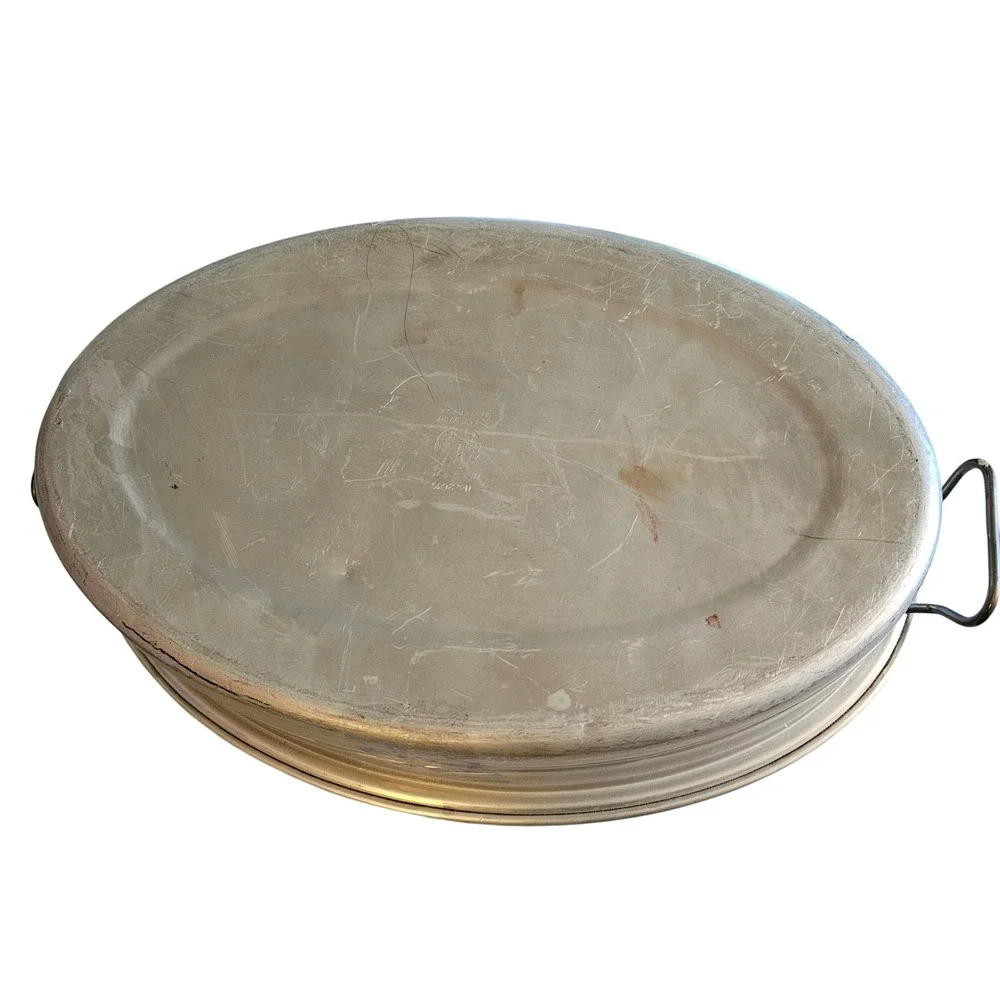 Vintage 1950s‎ Wear-Ever 2635 Oval Aluminum Roaster Pan Lid Rack USA Bakelite